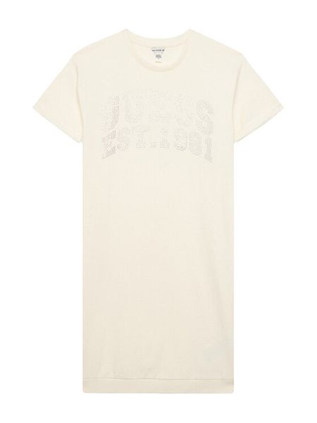 Guess Sukienka codzienna J6RK00 KA6R4 Écru Regular Fit. Sukienki dziewczęce Guess, z aplikacjami, z bawełny, bez ramiączek. Za 179.99 zł.