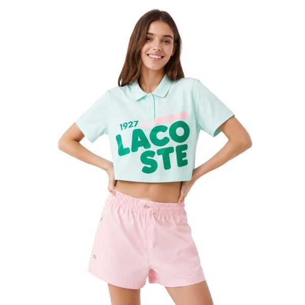 Koszulka sportowa damska Lacoste Loose Fit Printed. Zielone bluzki sportowe damskie Lacoste, na lato, xs, bez wzorów, z bawełny, bez ramiączek. Za 357.00 zł.