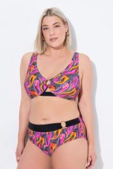 Damskie Bikini chilli ozdobne kółko miękkie miseczki. Szare bikini damskie Ulla Popken, bez wzorów, plus size. Za 191.99 zł.