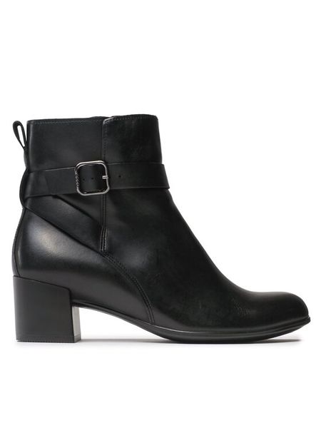 ECCO Botki Dress Classic 35 20991301001 Czarny. Czarne botki damskie ECCO, ze skóry, bez obcasa, na słupku, bez zapięcia. Za 519.99 zł.