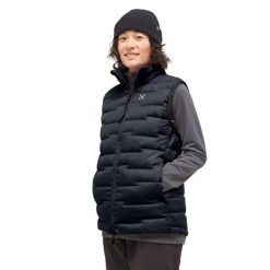 Damska kurtka bez rękawów Haglöfs ROC Flash Down. Czarne kurtki damskie Haglöfs, bez wzorów, z puchu, bez kaptura. W wyprzedaży za 758.50 zł.
