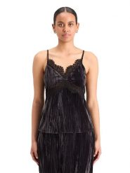 Scotch & Soda Top w kolorze czarnym rozmiar: 38. Czarne topy damskie Scotch & Soda, bez wzorów, z koronki, bez kołnierzyka. Za 122.09 zł.