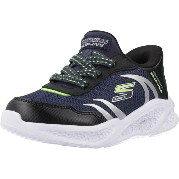 Buty SKECHERS SLIP-INS METEOR LIGHTS Niebieski. Niebieskie buty trekkingowe męskie Skechers, bez wzorów, z syntetyku. Za 237.99 zł.
