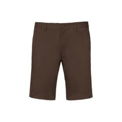 Szorty chino Kariban. Brązowe szorty męskie KARIBAN, z bawełny, bez kołnierzyka. Za 137.00 zł.