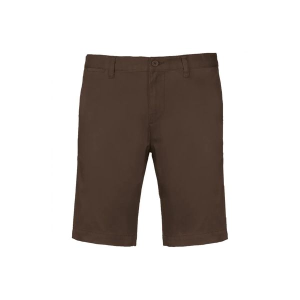 Szorty chino Kariban. Brązowe szorty męskie KARIBAN, z bawełny, bez kołnierzyka. Za 137.00 zł.