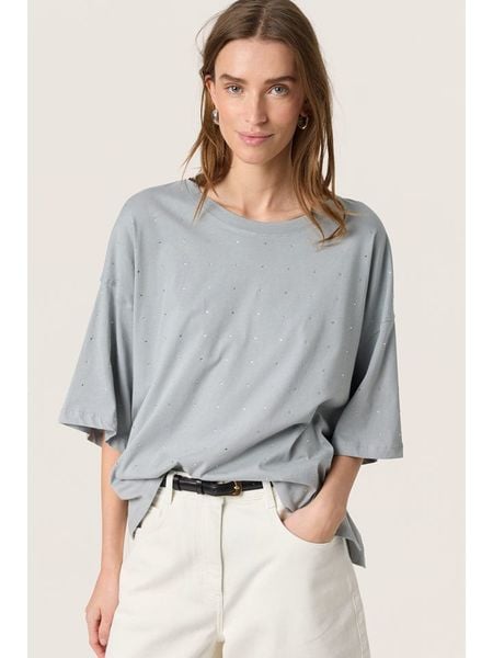 Soaked in Luxury Koszulka w kolorze szarym rozmiar: XL. Szare bluzki damskie Soaked in Luxury, xl, bez wzorów, z bawełny, bez kołnierzyka, bez ramiączek. Za 113.99 zł.