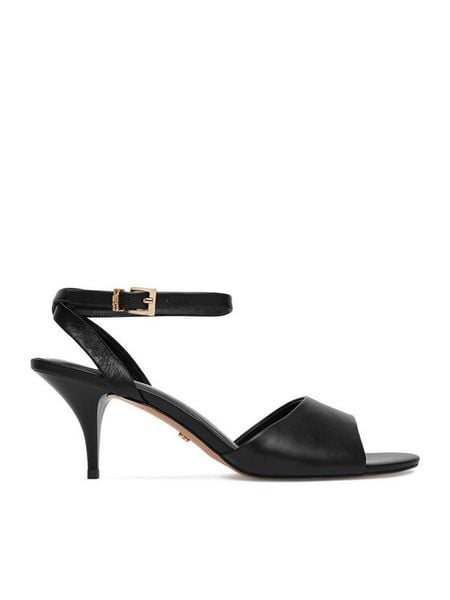 GINO ROSSI Sandały C-LT51-38 Czarny. Czarne sandały damskie Gino Rossi, bez wzorów, ze skóry, bez obcasa, na szpilce. Za 299.99 zł.