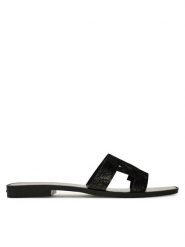 KARL LAGERFELD Klapki Skoot II KL80402 Czarny. Czarne klapki damskie Karl Lagerfeld, bez wzorów, ze skóry, bez obcasa. Za 389.99 zł.