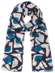 Olsen Szal w kolorze granatowo-niebiesko-beżowym rozmiar: onesize. Brązowe szaliki i kominy damskie Olsen, bez wzorów, z jedwabiu. Za 60.99 zł.