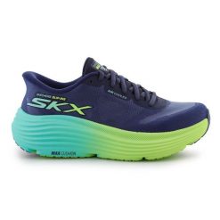 Buty Skechers Max Cushioning Slip-Ins W 129473-NVLM. Niebieskie buty sportowe na co dzień damskie bez wzorów, na fitness i siłownię. Za 654.09 zł.