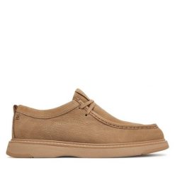 Półbuty Tommy Hilfiger. Brązowe półbuty męskie Tommy Hilfiger, z nubiku, bez zapięcia. Za 649.99 zł.