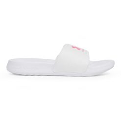 Klapki damskie Under Armour Ignite Select. Białe klapki damskie Under Armour, bez wzorów, bez obcasa. Za 99.99 zł.