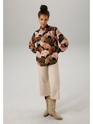 Aniston Bluzka w kolorze brązowo-czarnym rozmiar: 40. Brązowe bluzki damskie Aniston, bez wzorów, z wiskozy, bez kołnierzyka, bez ramiączek. Za 70.45 zł.