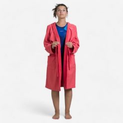 Szlafrok na basen damski Watko 500 Compact. Czerwone szlafroki damskie NABAIJI, xl, bez wzorów, z bawełny. Za 119.99 zł.
