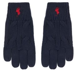 Rękawiczki Polo Ralph Lauren. Niebieskie rękawiczki dziecięce Polo Ralph Lauren, z dzianiny, bez ramiączek. Za 269.99 zł.