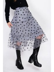 ASSUILI Spódnica w kolorze szarym rozmiar: 38. Szare spódniczki damskie Assuili, bez wzorów, z tiulu, klasyczne, z podwyższonym stanem, midi. Za 113.10 zł.