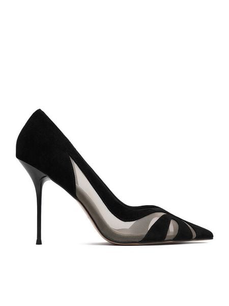 Eva Minge Szpilki EO-YARA-LT2019-7 Czarny. Czarne szpilki Eva Minge, bez wzorów, z materiału, bez obcasa. Za 429.99 zł.