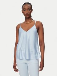 Rinascimento Top CFC0127685003 Błękitny Regular Fit. Niebieskie topy damskie RINASCIMENTO, xl, bez wzorów, z syntetyku, bez kołnierzyka. Za 229.99 zł.