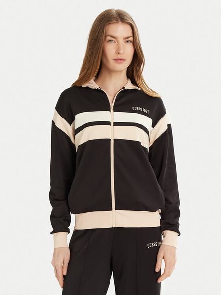 Guess Bluza V5RQ00 KCO72 Granatowy Regular Fit. Brązowe bluzy bez kaptura damskie Guess, l, z syntetyku. Za 189.99 zł.