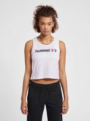 Damski crop top Hummel IC Texas. Białe topy sportowe damskie HUMMEL, na wiosnę, xl, bez wzorów, z bawełny, bez ramiączek. Za 84.44 zł.