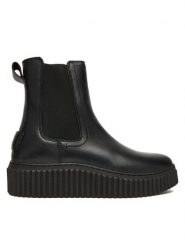 Marc O'Polo Sztyblety SS2M3029 990 Czarny. Czarne botki damskie Marc O´Polo, ze skóry, bez obcasa, na płaskiej podeszwie, bez zapięcia. Za 739.99 zł.