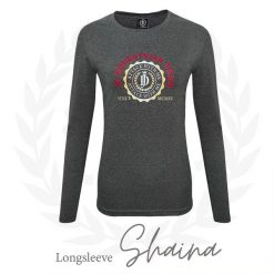 Koszulka z długim rękawem do jazdy konnej damska Shaina. Szare t-shirty damskie JD ATTACK, uniwersalny, bez wzorów, z bawełny, bez kołnierzyka. Za 89.00 zł.