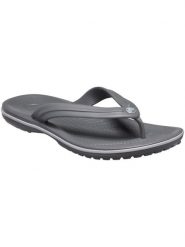 Japonki damskie Crocs Flip. Szare klapki damskie Crocs, bez wzorów, z materiału, bez obcasa. Za 149.00 zł.