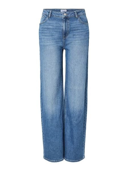Pieces Dżinsy - Wide leg - w kolorze niebieskim rozmiar: W27/L30. Niebieskie jeansy damskie Pieces. Za 119.95 zł.