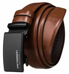 Pasek męski Peterson PTN A004 BROWN brązowy. Brązowe paski męskie Peterson, bez wzorów, z jeansu. Za 79.99 zł.