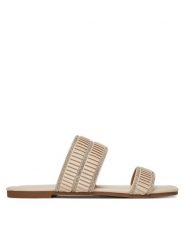 JENNY Klapki LC053408 Beżowy. Brązowe klapki damskie Jenny, bez wzorów, z materiału, bez obcasa. Za 89.99 zł.