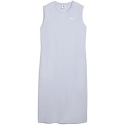 Sukienka damskie Puma Ess Dress. Fioletowe sukienki damskie Puma, xs, bez wzorów, z bawełny, bez kołnierzyka, bez ramiączek. Za 290.00 zł.