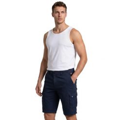 Bermudy turystyczne męskie szorty NORWAY CARGO. Czarne szorty męskie Aulp, na lato, bez wzorów, z bawełny, casualowe. Za 279.99 zł.