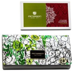 Portfel damski Peterson PTN PH27-LFL zielony. Zielone portfele damskie Peterson, bez wzorów, ze skóry. Za 84.99 zł.