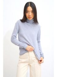 AUTHENTIC CASHMERE Kaszmirowy golf "Bise" w kolorze błękitnym rozmiar: XL. Niebieskie golfy damskie AUTHENTIC CASHMERE, xl, bez wzorów, z kaszmiru, bez ramiączek. Za 361.95 zł.