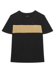 Calvin Klein Jeans T-Shirt Panel Colorblock IB0IB02609 Czarny Regular Fit. Czarne t-shirty chłopięce Calvin Klein Jeans, bez wzorów, z bawełny, bez ramiączek. Za 129.99 zł.