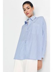 Rich & Royal Bluzka w kolorze błękitno-białym rozmiar: 40. Niebieskie bluzki damskie Rich & Royal, bez wzorów, z bawełny, bez kołnierzyka, bez ramiączek. Za 240.99 zł.