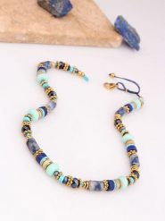 Charlize Pozłacany naszyjnik z turkusami i lapis lazuli - dł 45 cm rozmiar: onesize. Niebieskie naszyjniki damskie Charlize, pozłacane. Za 91.56 zł.