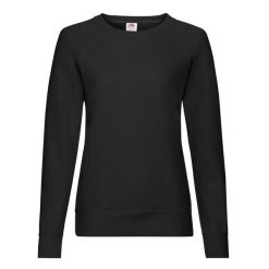 Lekki Sweter Raglanowy Dla Kobiet. Czarne swetry klasyczne damskie Fruit of the Loom, s, bez kołnierzyka. Za 58.99 zł.