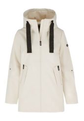 Prosty, krótki płaszcz J-TWIGGY. Białe płaszcze damskie Volcano, plus size, bez wzorów, z materiału, klasyczne, plus size. Za 329.99 zł.