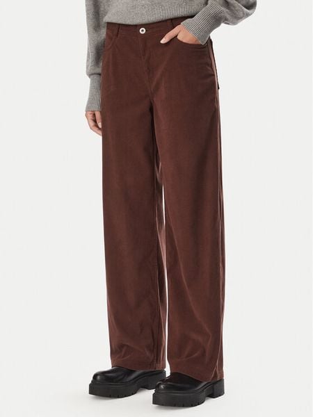 HUGO Spodnie materiałowe Hidami-1-W_B 50569803 Brązowy ciemny Relaxed Fit. Brązowe spodnie materiałowe damskie Hugo, bez wzorów, z materiału. Za 499.99 zł.