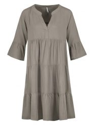 Sublevel Sukienka w kolorze szarobrązowym rozmiar: L. Brązowe sukienki damskie Sublevel, l, bez wzorów, z wiskozy, bez kołnierzyka, bez ramiączek, midi. Za 113.99 zł.