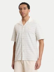 Guess Koszula M6GP12 K3105 Beżowy Regular Fit. Brązowe koszule męskie Guess, l, z aplikacjami, z bawełny, bez kołnierzyka, bez ramiączek. Za 339.99 zł.