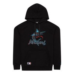 Bluza z kapturem Miami Marlins Nos MLB Regular. Czarne bluzy z kapturem męskie New Era, m. Za 289.00 zł.