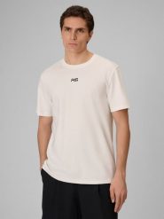 4F T-shirt regular gładki męski 4F x Robert Lewandowski - biały XL. Białe t-shirty męskie 4f, m, bez wzorów, z bawełny, bez kołnierzyka. Za 99.99 zł.