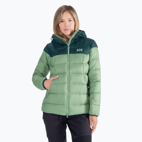Kurtka puchowa damska Helly Hansen Verglas Glacier Down. Zielone kurtki damskie Helly Hansen, bez wzorów, z puchu, bez kaptura. Za 449.99 zł.