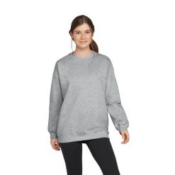 Bluza Polarowa Unisex Dla Dorosłych Softstyle Midweight Crew Neck Fleece Top. Szare topy sportowe damskie Gildan, na zimę, xl, bez wzorów, z bawełny, bez ramiączek. Za 157.99 zł.