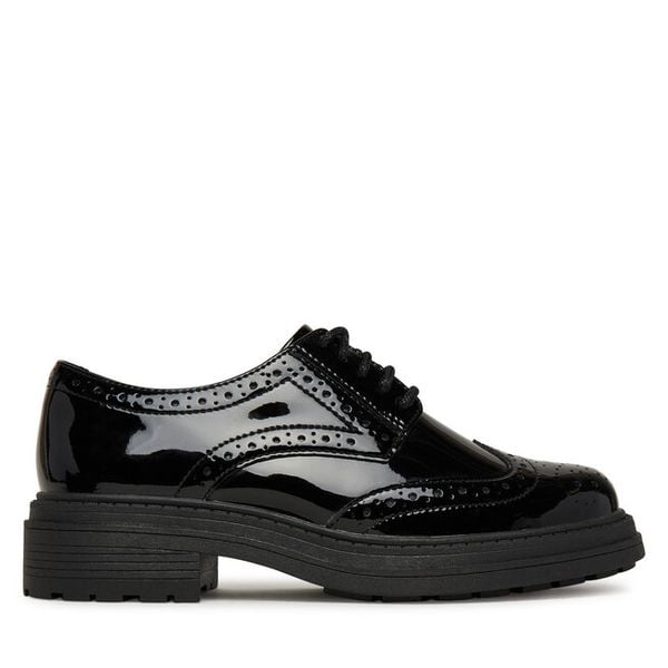 Oxfordy Clarks. Czarne półbuty damskie Clarks, bez wzorów, bez obcasa. Za 429.99 zł.