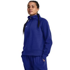 Bluza damska Under Armour Rival Fleece HZ. Niebieskie bluzy bez kaptura damskie Under Armour. Za 149.99 zł.