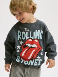 Bluza The Rolling Stones - ciemnoszary. Szare bluzy i bluzki niemowlęce Reserved, bez wzorów, z bawełny, bez ramiączek, bez kaptura. Za 59.99 zł.