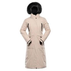 Parka dla kobiet Alpine Pro Wussa. Brązowe parki damskie Alpine Pro, m, z aplikacjami, z futra. Za 865.35 zł.